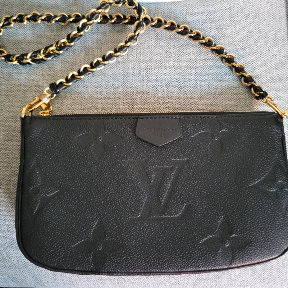 SOLD Louis Vuitton Black Pochette Monogram Bag